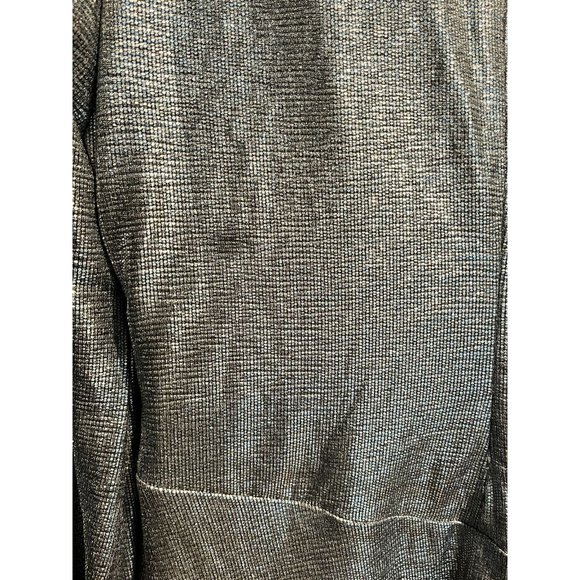 Lauren Ralph Metallic Long Sleeve Dress Size 12 Grey Rt $195 Cocktail Formal - Picture 4 of 4